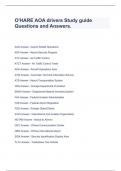  O'HARE AOA drivers Study guide Questions and Answers.