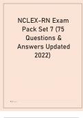 NCLEX-RN EXAM PACK SET 7 (75 QUESTIONS & ANSWERS LATEST.