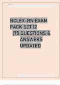 NCLEX-RN EXAM PACK SET 12 (75 QUESTIONS & ANSWERS LATEST