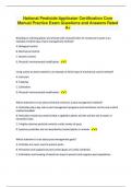 National Pesticide Applicator Certification Core Manual Practice Exam Questions and Answers Rated A+ Breeding or selecting plants and animals with characteristics for resistance to pests is an example of which type of pest management method? A. Biological