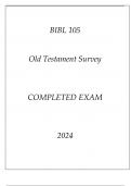 BIBL 105 OLD TESTAMENT SURVEY COMPLETED EXAM 2024