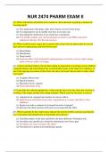 NUR 2474 PHARM EXAM II QUESTIONS & ANSWERS 2024 ( A+ GRADED 100% VERIFIED)