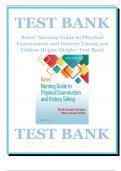 Bates' Nursing Guide to Physical Examination and History Taking 3rd Edition Hogan-Quigley Test Bank