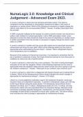 NurseLogic 2.0: Knowledge and Clinical Judgement - Advanced Exam 2023.