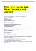 Manicurist license prep Exam Questions and Answers 