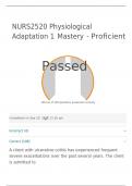 NURS2520 Physiological Adaptation 1 Mastery - Proﬁcient