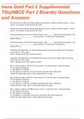 Irene Gold Part 2 Supplemental TQs  (NBCE Part II Boards) | 1726 QUESTIONS| 111 PAGES| WITH COMPLETE SOLUTIONS