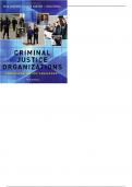 Criminal Justice Organizations Administration and Management 5th Edition by Stan Stojkovic - Test Bank