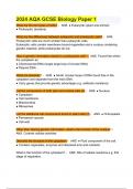 2024 AQA GCSE Biology Paper 1 Exam QUESTIONS & ANSWERS ( A+ GRADED 100% VERIFIED)