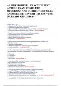 All FIREFIGHTER 1 PRACTICE TEST ACTUAL EXAM COMPLETE QUESTIONS AND CORRECT DETAILED ANSWERS WITH (VERIFIED ANSWERS) |ALREADY GRADED A+