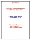 Test Bank for Psychology Themes and Variations, 11th Edition Weiten (All Chapters included)