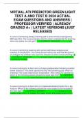 VIRTUAL ATI PREDICTOR GREEN LIGHT TEST A AND TEST B 2024 ACTUAL EXAM QUESTIONS AND ANSWERS | PROFESSOR VERIFIED | ALREADY GRADED A+ | LATEST VERSIONS (JUST RELEASED)