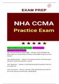 NHA CCMA Exam 2023-2024 /277 Complete Questions And Answers