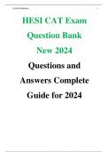 HESI CAT Exam Question Bank New 2024 Questions and Answers Complete Guide for 2024