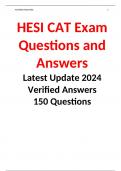 2024 HESI CAT Exam Questions and Answers Latest Update Verified Answers 150 Questions