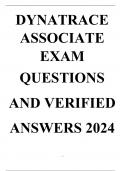 DYNATRACE ASSOCIATE EXAM QUESTIONS AND VERIFIED ANSWERS 2024