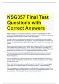 Bundle For NSG 357 Exam Questions and Answers All Correct