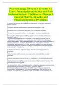 Pharmacology Edmund’s Chapter 1-3 Exam: Prescriptive Authority and Role Implementation: Tradition vs. Change & General Pharmacokinetic and Pharmacodynamic Principles