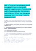 Unit 1. Pesticide Use in Virginia, Unit 2: Principles of Pest Control, Unit 3: Pesticide Labeling, Unit 4: Formulations, Unit 5: Pesticides in Our Environment, Unit 6: Harmful Effects and Emergency Response, Unit 7: Personal Protective Equipment, Uni...