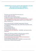 2023 JULY CBSPD FINAL EXAM LATEST 2023-2024 REAL EXAM 100+ QUESTIONS AND CORRECT ANSWERS The Occupational Safety and Health Admin has a great effect on the Sterile Processing area by its regulation of occupational exposure to airborne contaminants, exposu