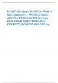 MGMT Ch 7 Quiz / MGMT 314 Week 7 Quiz Assessment / MGMT314 week 7 ACTUAL EXAM LATEST 2023-2024- REAL EXAM QUESTIONS AND CORRECT ANSWERS GRADED A+