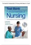 Test Bank for Fundamentals of Nursing 10th Edition Taylor (2024/2025)| 9781975168155 | Chapter 1-47 | Complete Questions and Answers A+