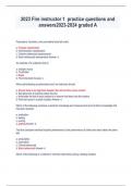 2023 Fire instructor 1 practice questions and answers2023-2024 graded A Prescriptive, formative, and summative tests fall under: a. Purpose classification b. Administration classification c. Criterion-referenced assessments d. Norm-referenced assessments 