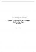 Test Bank for Creating Environments for Learning Birth to Age Eight 3rd Edition By Julie Bullard (All Chapters, 100% Original Verified, A+ Grade)