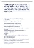 NS2 MedSurg Comprehensive Final Review “memory recall” (Questions related to final exam study guide NS M02) Questions With Correct Answers Rated 100%