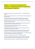 Relias: Functional Assessment & Behavior Intervention Plans Questions and Answers Rated A+