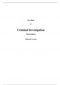 Criminal Investigation (Justice Series) 3rd Edition By Michael D. Lyman (Instructor Manual with Test Bank, 100% Original Verified, A  Grade)