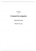 Criminal Investigation (Justice Series) Updated Edition 3rd Edition By Michael Lyman (Instructor Manual with Test Bank, 100% Original Verified, A  Grade)