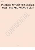 PESTICIDE APPLICATORS LICENSE QUESTIONS AND ANSWERS 2023.