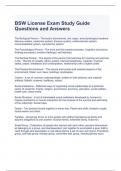 BSW License Exam Study Guide Questions and Answers