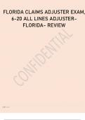 FLORIDA CLAIMS ADJUSTER EXAM 6 20 ALL LINES ADJUSTER- FLORIDA REVIEW.