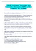 FACHE Healthcare Technology and Information Management 2024 written questions and answers