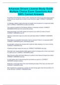 Arkansas Drivers License Study Guide Multiple Choice Exam Questions And 100% Correct Answers