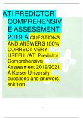 ATI PREDICTOR  COMPREHENSIV E ASSESSMENT  2019 A QUESTIONS  AND ANSWERS 100%  CORRECT VERY  USEFUL/ATI Predictor  Comprehensive  Assessment 2019/2021  A Keiser University  questions and answers  solution