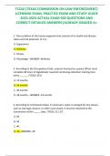 TCOLE (TEXAS COMMISSION ON LAW ENFORCEMENT)  LICENSING EXAM, PRACTICE EXAM AND STUDY GUIDE  2023-2024 ACTUAL EXAM 500 QUESTIONS AND  CORRECT DETAILED ANSWERS|ALREADY GRADED A+