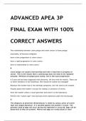 ADVANCED APEA 3P  FINAL EXAM WITH 100%  CORRECT ANSWERS 