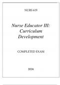 NURS 619 NURSE EDUCATOR III(CURRICULUM DEVELOPMENT) COMPLETED EXAAM 2024.