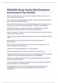  REHS/RS Study Guide 2024 Questions and Answers Top Graded 