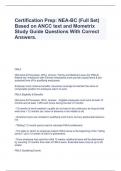 Certification Prep: NEA-BC (Full Set) Based on ANCC text and Mometrix Study Guide Questions With Correct Answers.