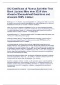 S12 Certificate of Fitness Sprinkler Test Bank Updated New Year 2024 View Ahead of Exam Actual Questions and Answers 100% Correct