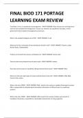 FINAL BIOD 171 PORTAGE LEARNING EXAM REVIEW 