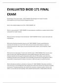 EVALUATED BIOD 171 FINAL EXAM 