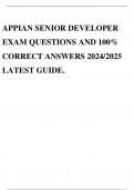 APPIAN SENIOR DEVELOPER EXAM QUESTIONS AND 100% CORRECT ANSWERS 2024/2025 LATEST GUIDE