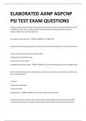 ELABORATED AANP AGPCNP PSI TEST EXAM QUESTIONS 