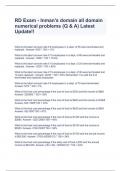 RD Exam - Inman's domain all domain numerical problems (Q & A) Latest Update!!