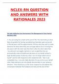 NCLEX-RN NGN QUESTION AND ANSWERS WITH RATIONALES 2024 The Safe & Effective Care Environment: The Management of Care Practice Questions 2024